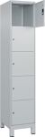Fächerschrank H1950xB400xT500mm m.Füßen Anz.Fächer1x5 lichtgrau/lichtgrau