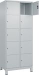 Fächerschrank H1950xB800xT500mm m.Füßen Anz.Fächer2x5 lichtgrau/lichtgrau