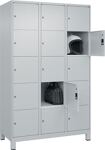 Fächerschrank H1950xB1200xT500mm m.Füßen Anz.Fächer3x5 lichtgrau/lichtgrau