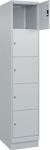 Fächerschrank H1950xB400xT500mm m.Sockel Anz.Fächer1x5 lichtgrau/lichtgrau