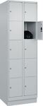 Fächerschrank H1950xB600xT500mm m.Sockel Anz.Fächer2x5 lichtgrau/lichtgrau
