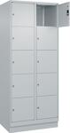 Fächerschrank H1950xB800xT500mm m.Sockel Anz.Fächer2x5 lichtgrau/lichtgrau