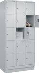 Fächerschrank H1950xB900xT500mm m.Sockel Anz.Fächer3x5 lichtgrau/lichtgrau