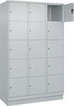 Fächerschrank H1950xB1200xT500mm m.Sockel Anz.Fächer3x5 lichtgrau/lichtgrau