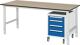 Arbeitstisch B750xT1000xH760-1080mm Arbeitsplatte MDF Gestell lichtgrau