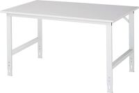 Arbeitstisch B1500xT1000xH760-1080mm Arbeitsplatte Melamin Gestell lichtgrau