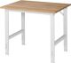 Arbeitstisch B1000xT800xH760-1080mm Arbeitsplatte Buche Gestell lichtgrau