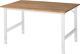 Arbeitstisch B1500xT1000xH760-1080mm Arbeitsplatte Buche Gestell lichtgrau