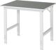 Arbeitstisch B1000xT800xH760-1080mm Arbeitsplatte Linoleum Gestell lichtgrau RAU