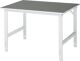 Arbeitstisch B1250xT800xH760-1080mm Arbeitsplatte Linoleum Gestell lichtgrau RAU