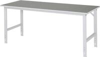 Arbeitstisch B2000xT800xH760-1080mm Arbeitsplatte Linoleum Gestell lichtgrau RAU