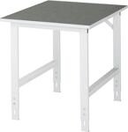 Arbeitstisch B750xT1000xH760-1080mm Arbeitsplatte Linoleum Gestell lichtgrau RAU