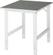 Arbeitstisch B750xT1000xH760-1080mm Arbeitsplatte Linoleum Gestell lichtgrau RAU