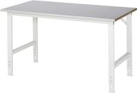 Arbeitstisch B1500xT800xH760-1080mm Arbeitsplatte Stahlbl.Gestell lichtgrau RAU