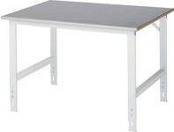 Arbeitstisch B1250xT1000xH760-1080mm Arbeitsplatte Stahlbl.Gestell lichtgrau RAU