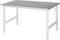 Arbeitstisch B1500xT1000xH760-1080mm Arbeitsplatte Stahlbl.Gestell lichtgrau RAU