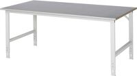 Arbeitstisch B2000xT1000xH760-1080mm Arbeitsplatte Stahlbl.Gestell lichtgrau RAU