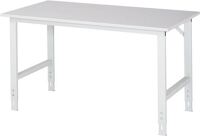 Arbeitstisch B1500xT800xH760-1080mm Platte EGB Melamin 28mm Gestell lichtgrau