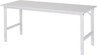 Arbeitstisch B2000xT800xH760-1080mm Platte EGB Melamin 28mm Gestell lichtgrau