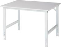 Arbeitstisch B1250xT1000xH760-1080mm Platte EGB Melamin 28mm Gestell lichtgrau