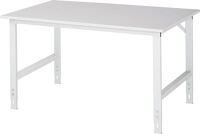 Arbeitstisch B1500xT1000xH760-1080mm Platte EGB Melamin 28mm Gestell lichtgrau