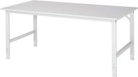 Arbeitstisch B2000xT1000xH760-1080mm Platte EGB Melamin 28mm Gestell lichtgrau