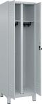 Garderobenschrank m.Füßen H1950xB600xT500mm lichtgrau 2 Abt.C+P