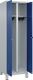 Garderobenschrank m.Füßen H1950xB600xT500mm lichtgrau/ enzianblau 2 Abt.C+P