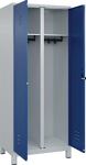 Garderobenschrank m.Füßen H1950xB800xT500mm lichtgrau/ enzianblau 2 Abt.C+P