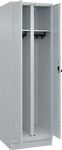 Garderobenschrank m.Sockel H1950xB600xT500mm lichtgrau 2 Abt.C+P