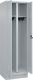 Garderobenschrank m.Sockel H1950xB600xT500mm lichtgrau 2 Abt.C+P