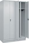 Garderobenschrank m.Sockel H1950xB1200xT500mm lichtgrau 4 Abt.C+P