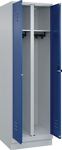Garderobenschrank m.Sockel H1950xB600xT500mm grau/blau 2 Abt.C+P