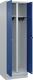 Garderobenschrank m.Sockel H1950xB600xT500mm grau/blau 2 Abt.C+P