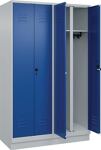Garderobenschrank m.Sockel H1950xB1200xT500mm grau/blau 4 Abt.C+P