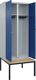 Garderobenschrank m.untergebauter Sitzbank H2120xB800xT815mm grau/blau 2 Abt.
