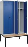 Garderobenschrank m.untergebauter Sitzbank H2120xB1200xT815mm 4 Abt.