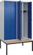 Garderobenschrank m.untergebauter Sitzbank H2120xB1200xT815mm 4 Abt.