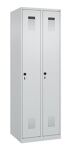 Garderobenschrank Evolo PLUS Bodengleiter 600mm lichtgrau/lichtgrau 2 Abt.C+P