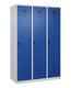 Garderobenschrank Evolo PLUS Bodengleiter 1200mm lichtgrau/enzianblau 3 Abt.C+P