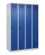 Garderobenschrank Evolo PLUS Bodengleiter 1200mm lichtgrau/enzianblau 4 Abt.C+P