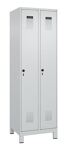 Garderobenschrank Evolo PLUS Füße 600mm lichtgrau/lichtgrau 2 Abt.C+P