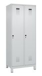 Garderobenschrank Evolo PLUS Füße 800mm lichtgrau/lichtgrau 2 Abt.C+P