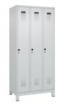 Garderobenschrank Evolo PLUS Füße 900mm lichtgrau/lichtgrau 3 Abt.C+P