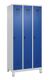 Garderobenschrank Evolo PLUS Füße 900mm lichtgrau/enzianblau 3 Abt.C+P