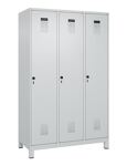 Garderobenschrank Evolo PLUS Füße 1200mm lichtgrau/lichtgrau 3 Abt.C+P