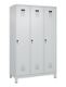 Garderobenschrank Evolo PLUS Füße 1200mm lichtgrau/lichtgrau 3 Abt.C+P