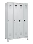 Garderobenschrank Evolo PLUS Füße 1200mm lichtgrau/lichtgrau 4 Abt.C+P