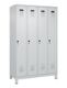 Garderobenschrank Evolo PLUS Füße 1200mm lichtgrau/lichtgrau 4 Abt.C+P