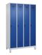 Garderobenschrank Evolo PLUS Füße 1200mm lichtgrau/enzianblau 4 Abt.C+P